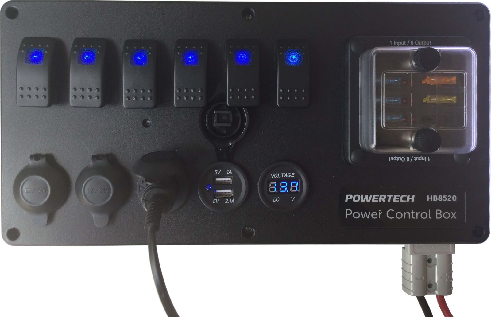 Powertech DC Control Box for External Battery with Voltage Display 4WD